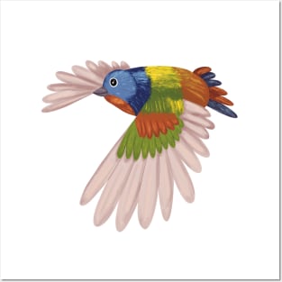 Flying Painted Bunting Posters and Art